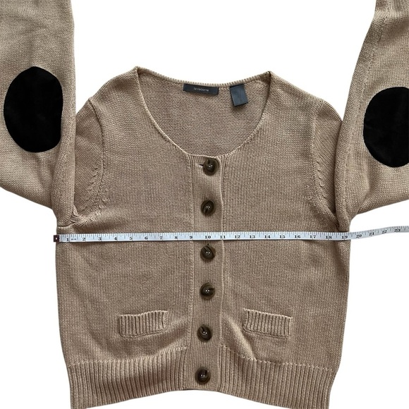 Liz Claiborne Cotton Blend Beige Brown Academia Button Down Cardigan Size L - Picture 15 of 15
